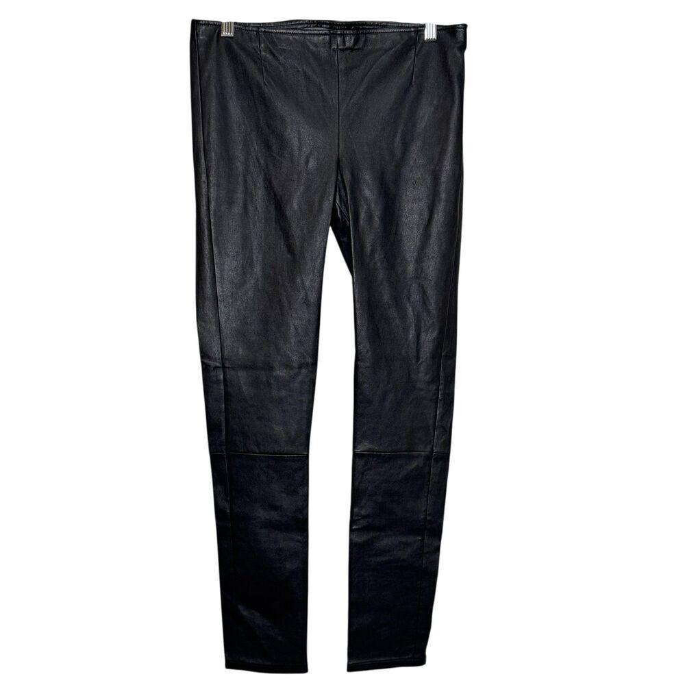 Michael Stars Pants Womens Medium Black Stretch Leather Leggings Skinny KT13C750